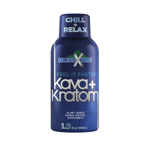 Blissxtra Kava + Kratom 1.9oz Shots - 12 Pack | Relaxation & Energy Boost - Image 2
