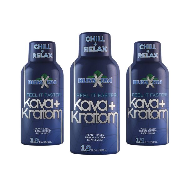 Blissxtra Kava + Kratom 1.9oz Shots - 12 Pack | Relaxation & Energy Boost - Image 3